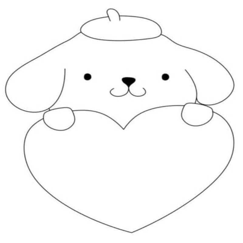 Tekenen Pompompurin gratis afdrukbaar basis