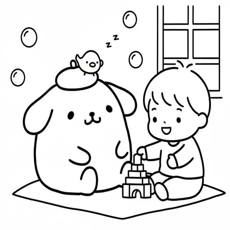 Tekenen Pompompurin gratis eenvoudig