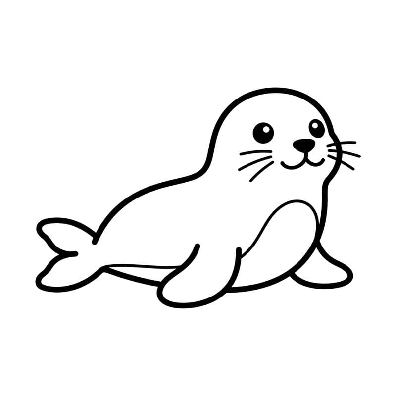 Tekenen Zeehond gratis eenvoudig
