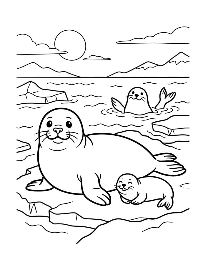 Zeehond afdrukbaar simpel