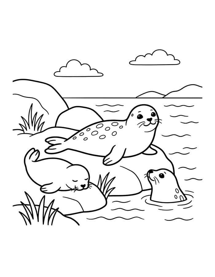 Zeehond gratis afdrukbaar simpel