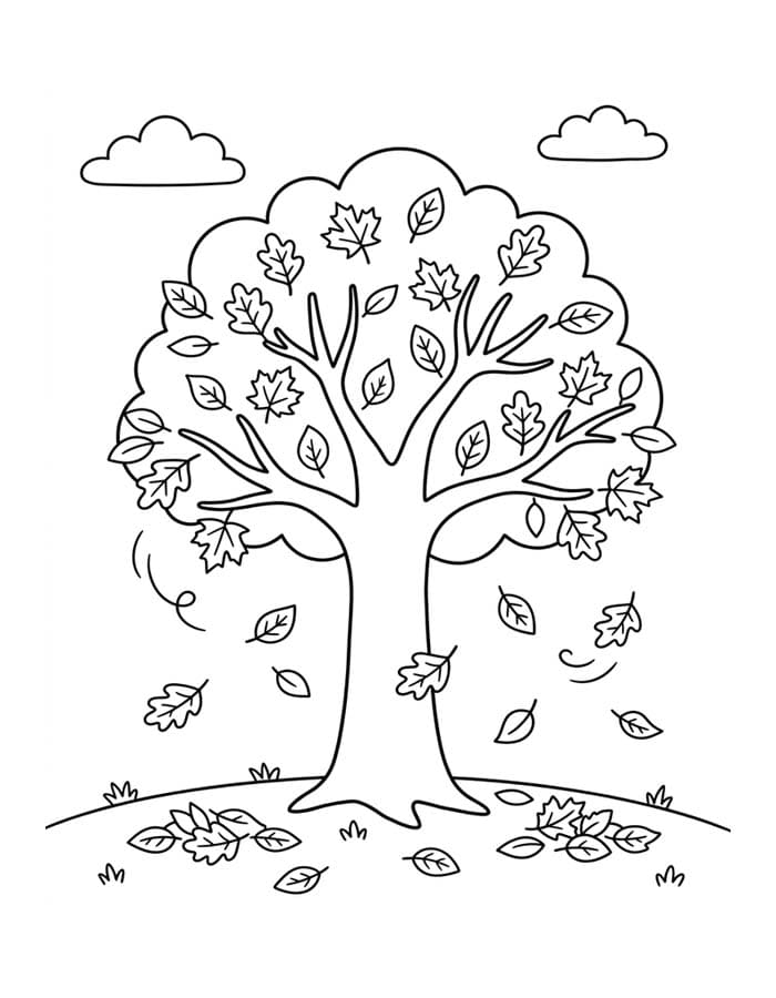 Afbeelding Herfstboom afdrukbaar