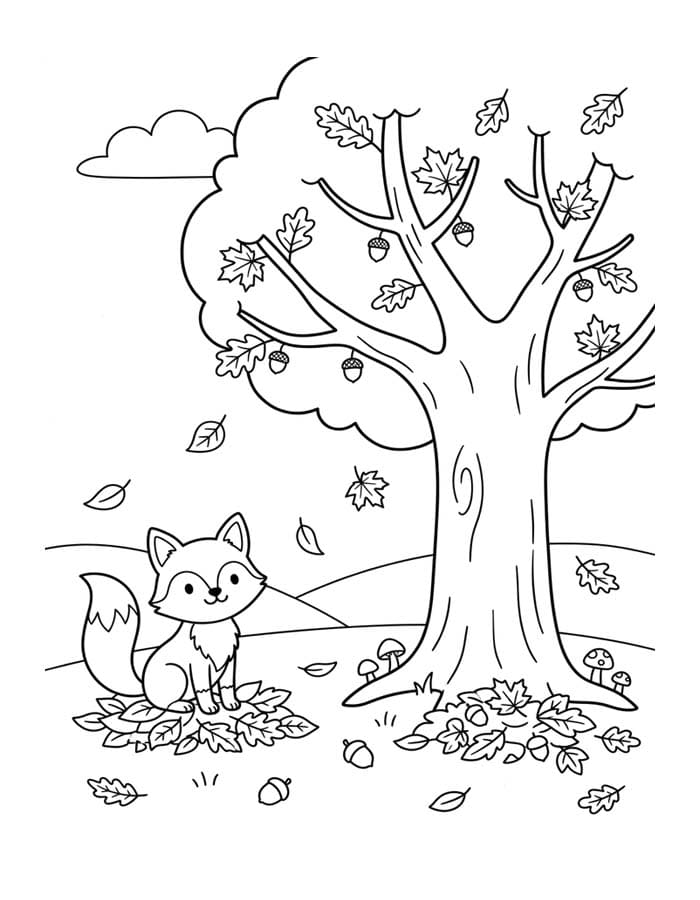 Afbeelding Herfstboom printbaar