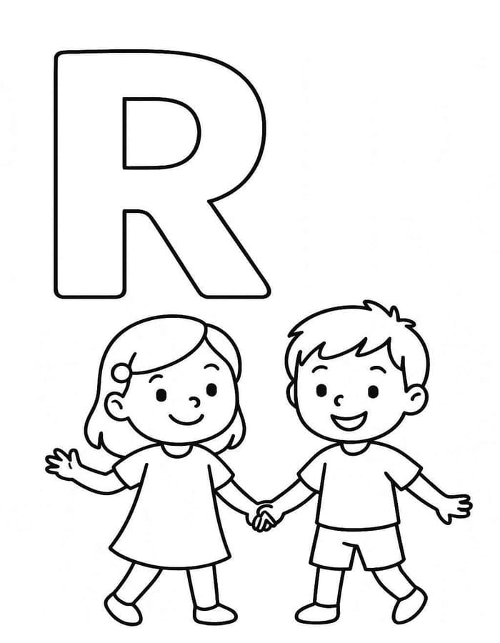 Afbeelding Letter R afdrukbaar