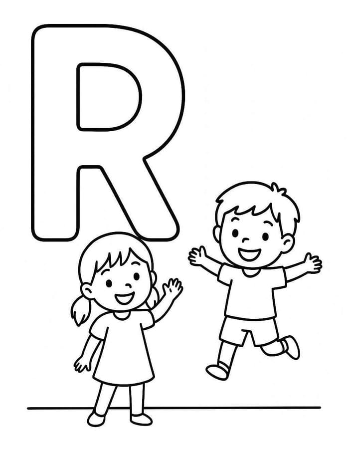 Afbeelding Letter R gratis afdrukbaar