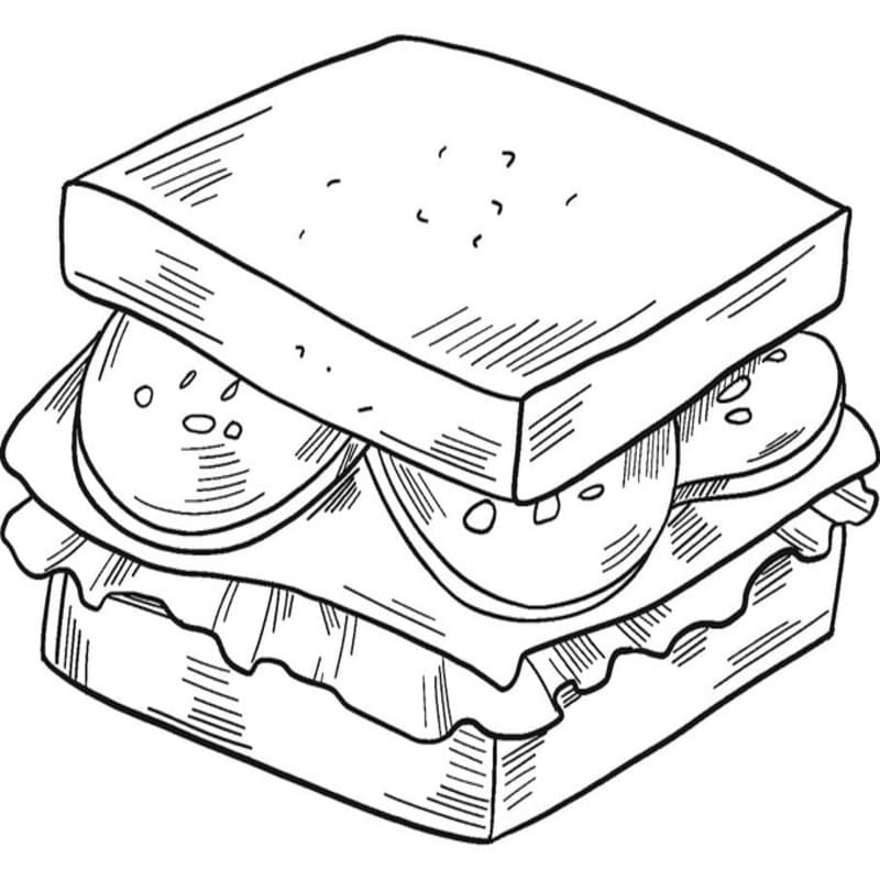 Afbeelding Sandwich gratis afdrukbaar