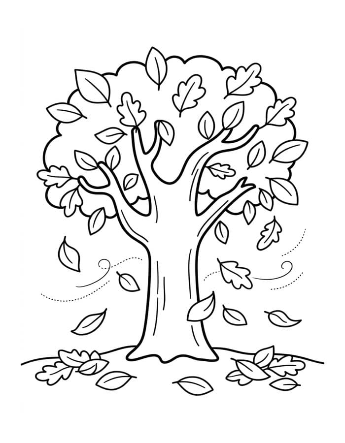 Herfstboom afdrukbaar eenvoudig