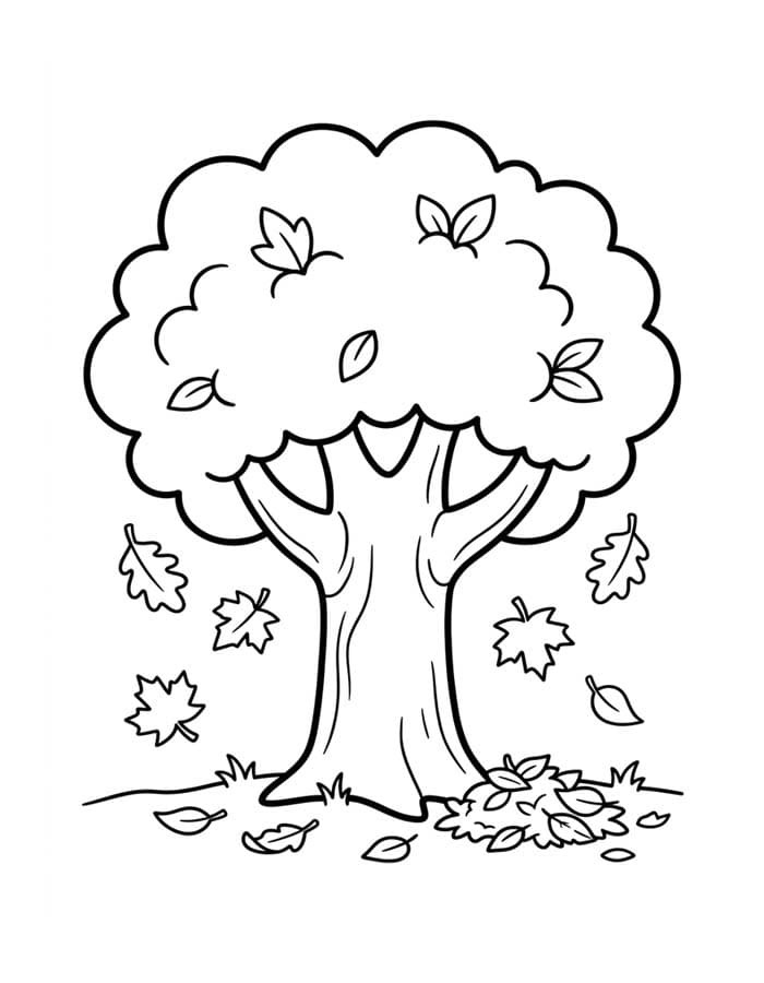 Herfstboom afdrukbaar