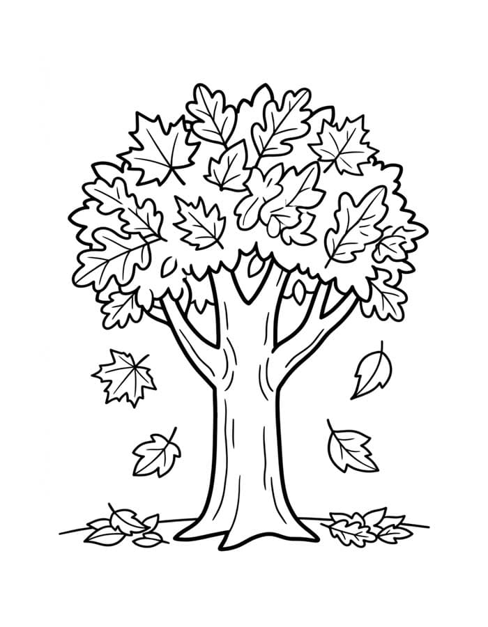 Herfstboom afdrukbaar voor kinderen