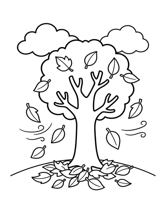 Herfstboom gratis afdrukbaar eenvoudig