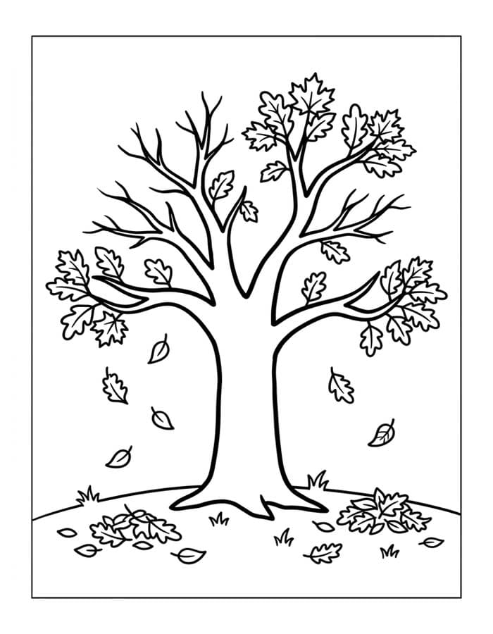 Herfstboom gratis afdrukbaar