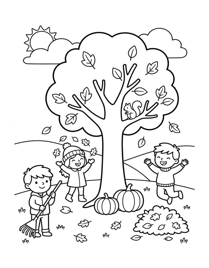 Herfstboom gratis simpel