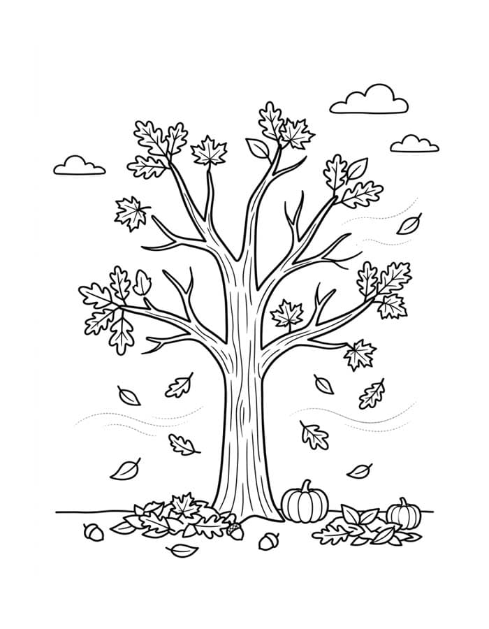 Herfstboom gratis voor kinderen