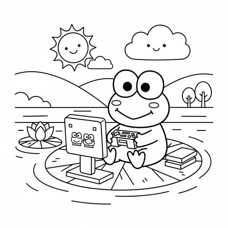 Keroppi afdrukbaar voor kinderen