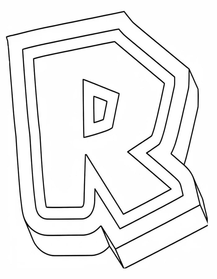 Letter R afdrukbaar basis