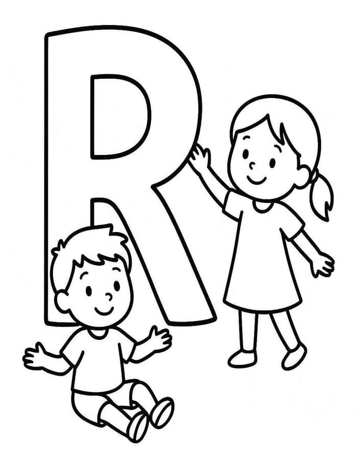 Letter R afdrukbaar simpel