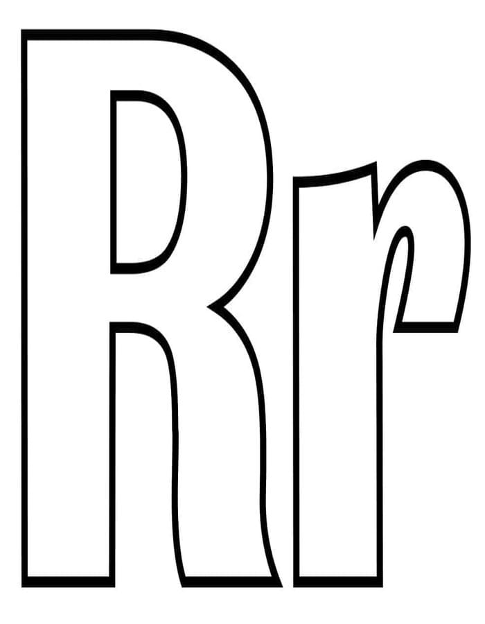 Letter R gratis afdrukbaar basis