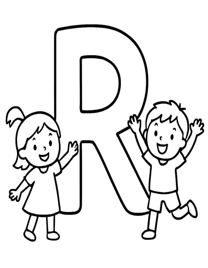 Letter R gratis afdrukbaar eenvoudig