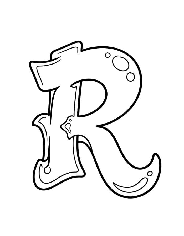 Letter R gratis afdrukbaar