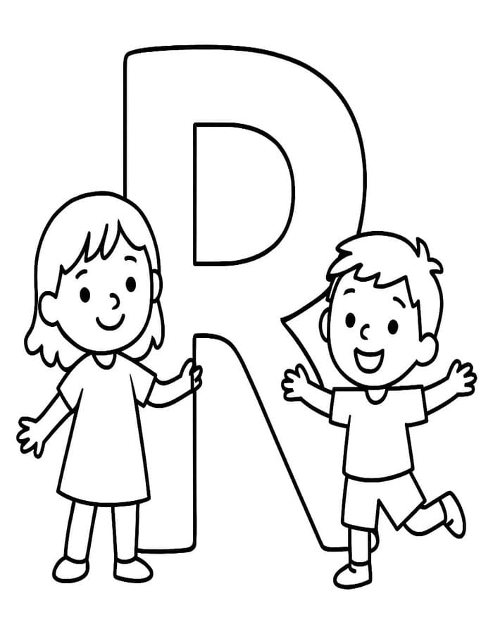 Letter R gratis afdrukbaar simpel