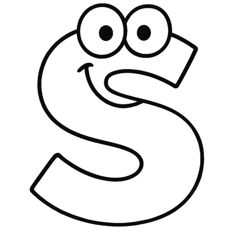 Letter S afdrukbaar simpel