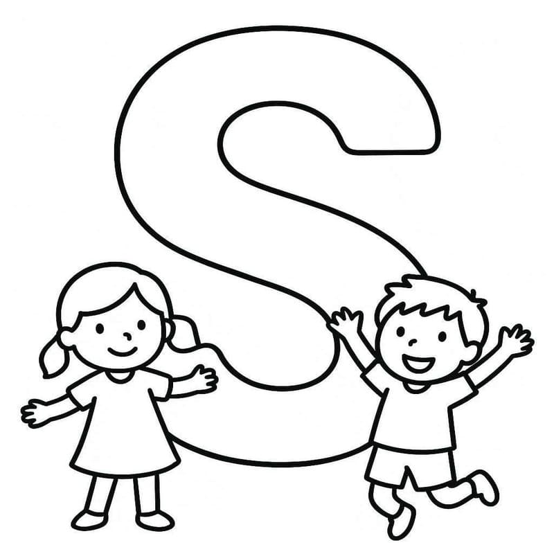 Letter S gratis afdrukbaar basis