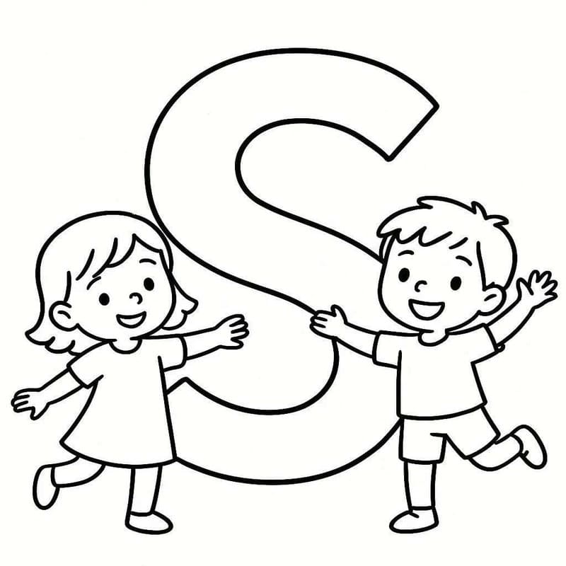 Letter S gratis afdrukbaar eenvoudig