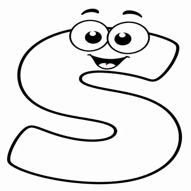 Letter S gratis afdrukbaar simpel