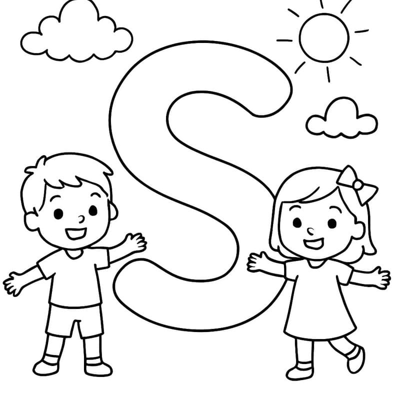 Letter S gratis afdrukbaar voor kinderen