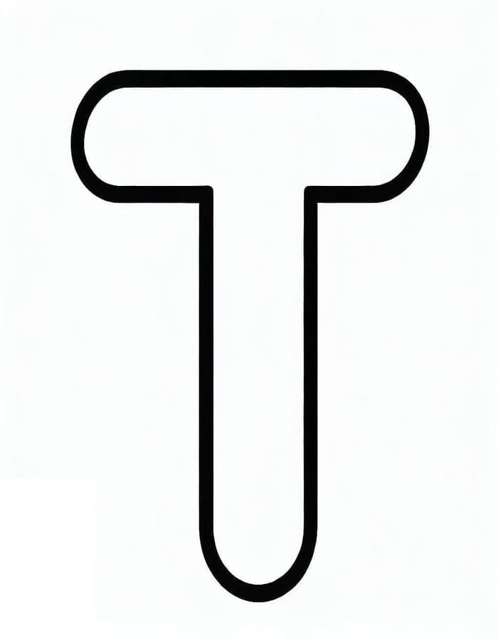 Letter T afdrukbaar eenvoudig