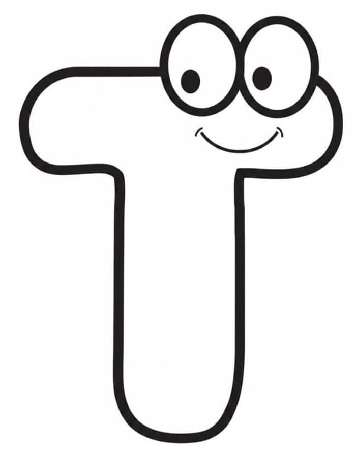 Letter T gratis afdrukbaar basis