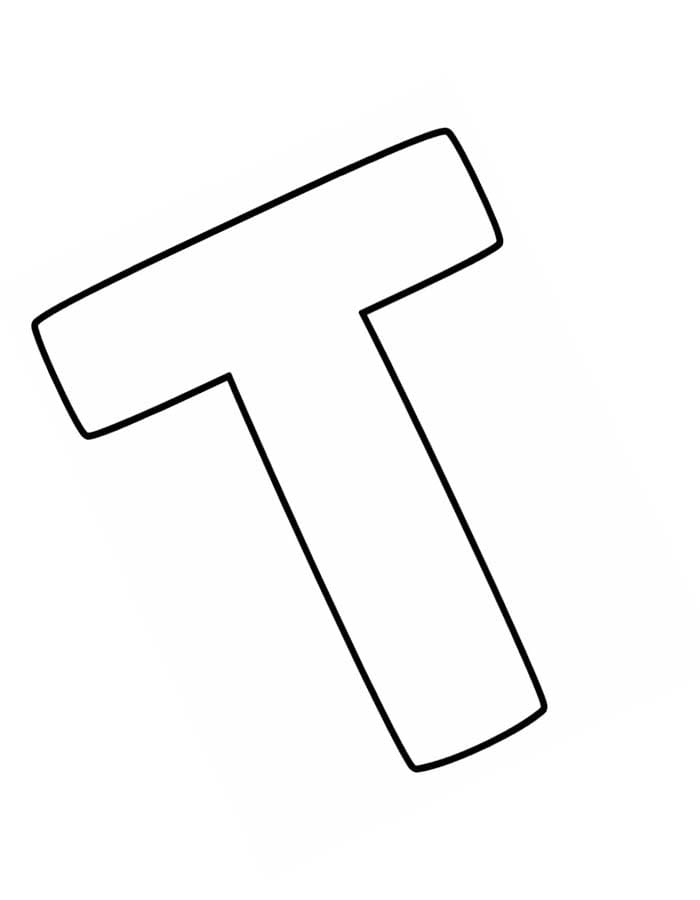 Letter T gratis afdrukbaar eenvoudig