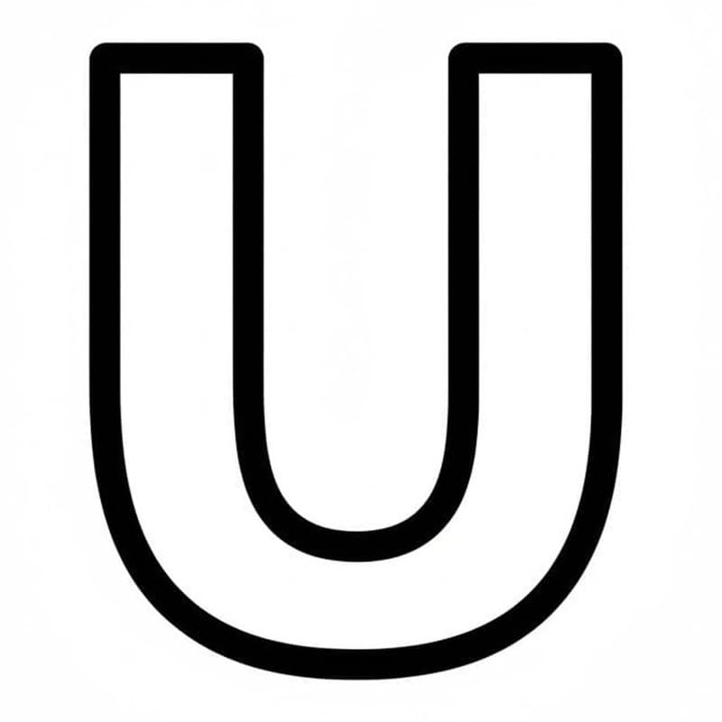 Letter U afdrukbaar basis