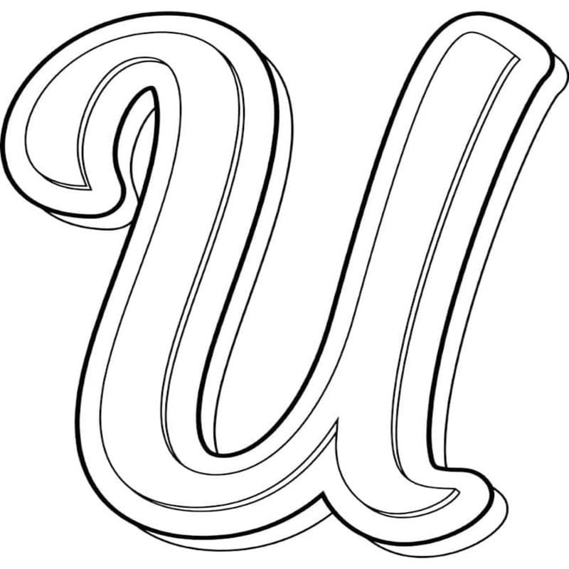 Letter U afdrukbaar eenvoudig