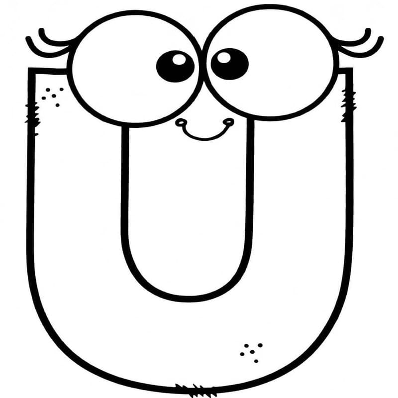 Letter U afdrukbaar simpel