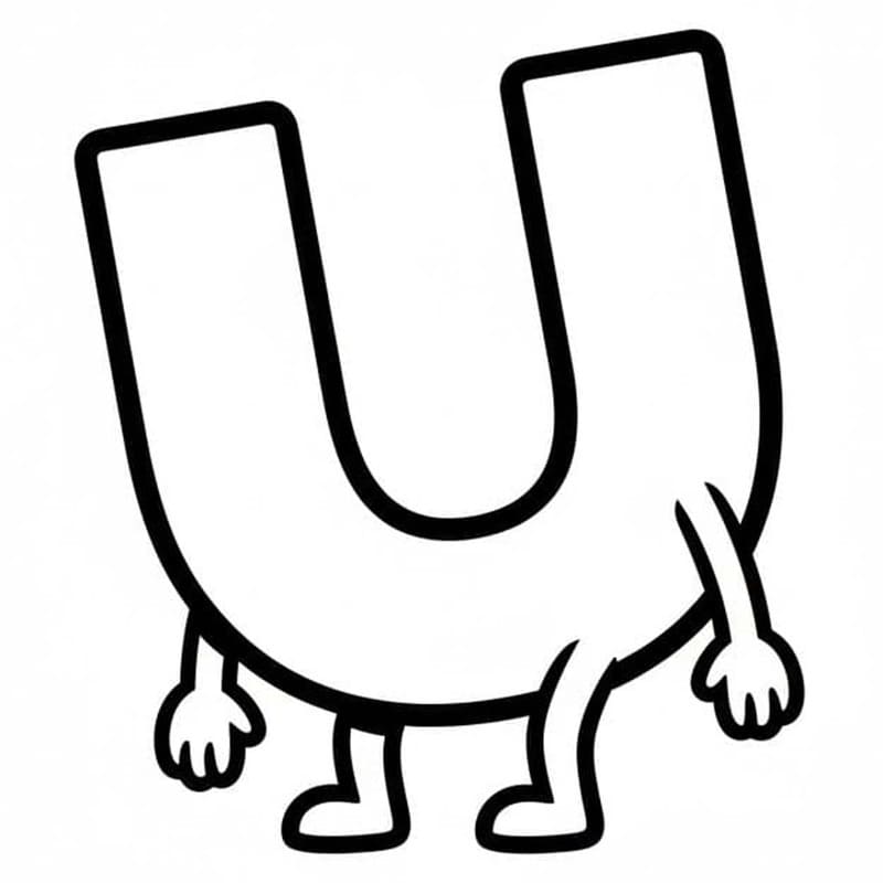Letter U gratis afdrukbaar basis