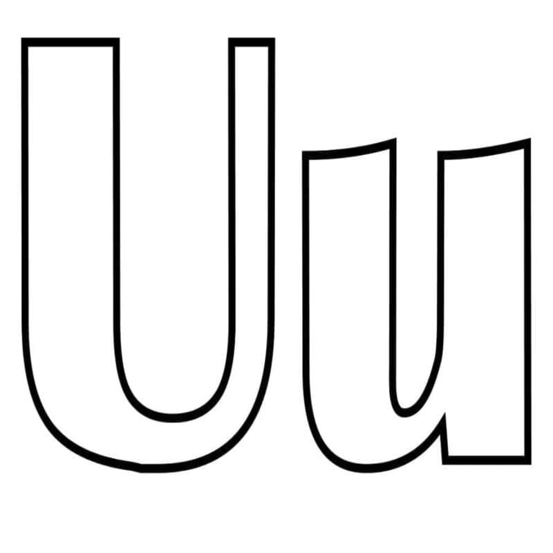 Letter U gratis afdrukbaar eenvoudig