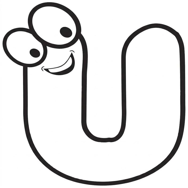 Letter U gratis simpel