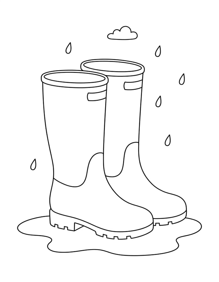 Regenlaarzen gratis afdrukbaar basis