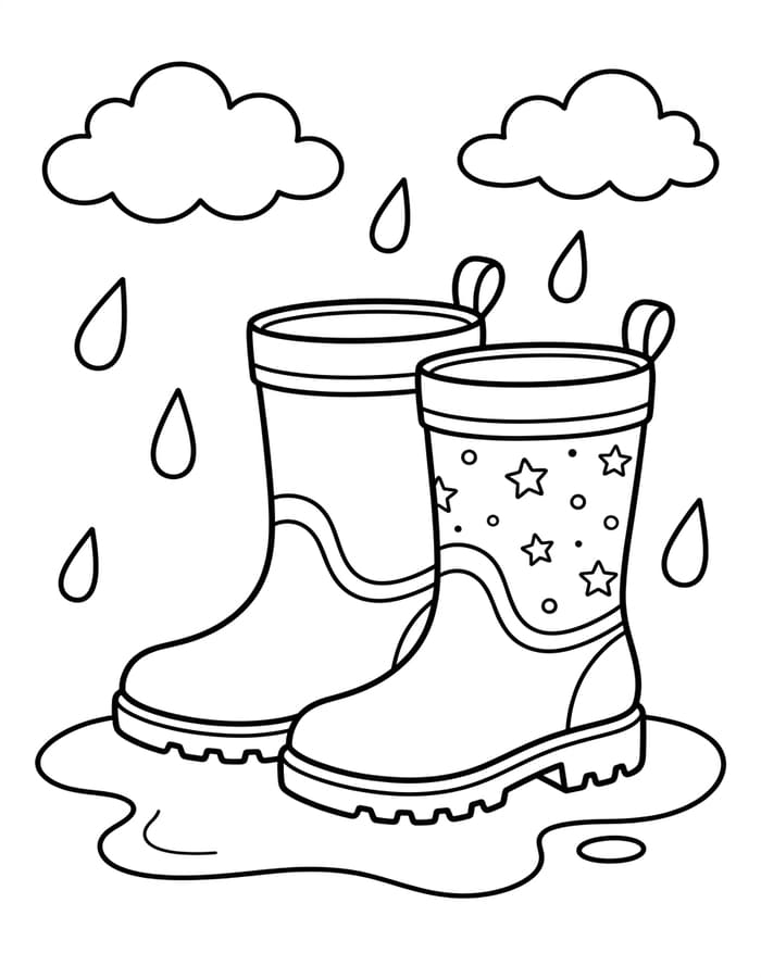 Regenlaarzen gratis afdrukbaar eenvoudig