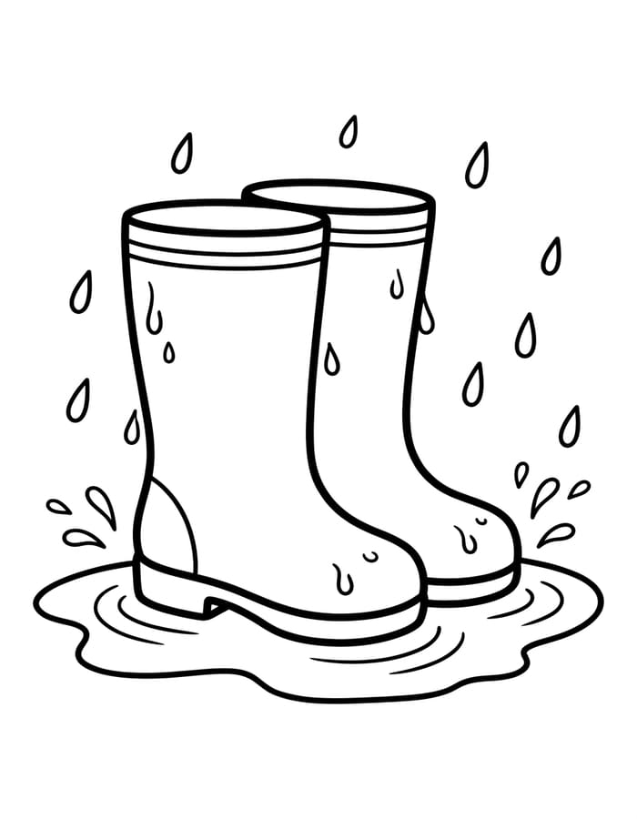 Regenlaarzen gratis afdrukbaar simpel