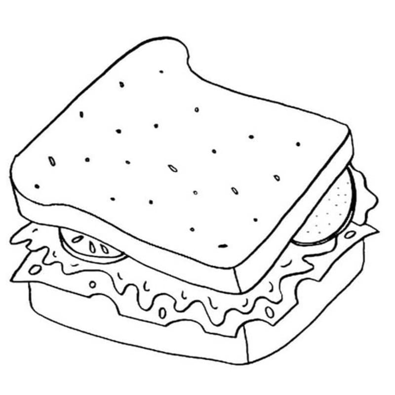 Sandwich gratis afdrukbaar eenvoudig