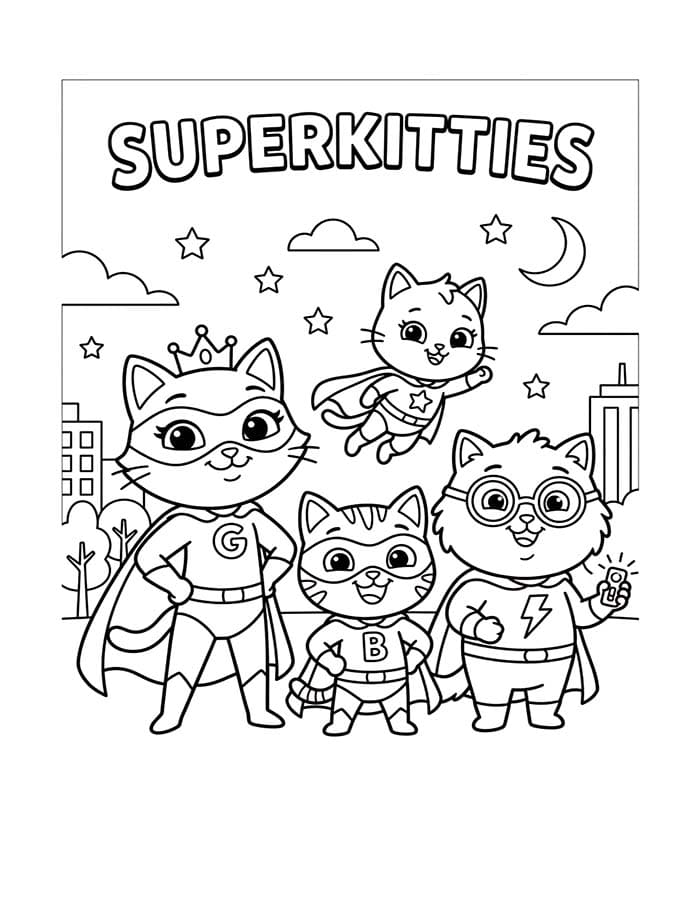Super Katjes afdrukbaar voor kinderen