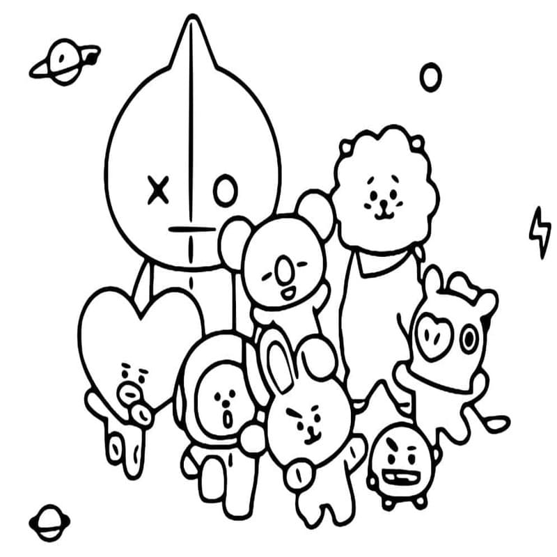 Tekenen BT21 gratis basis