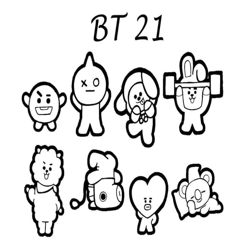 Tekenen BT21 voor kinderen