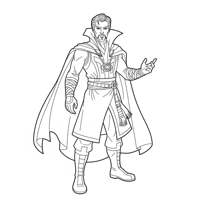 Tekenen Doctor Strange afdrukbaar eenvoudig