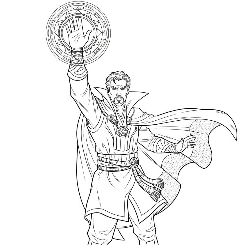 Tekenen Doctor Strange afdrukbaar voor kinderen