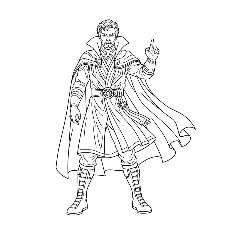 Tekenen Doctor Strange gratis afdrukbaar eenvoudig