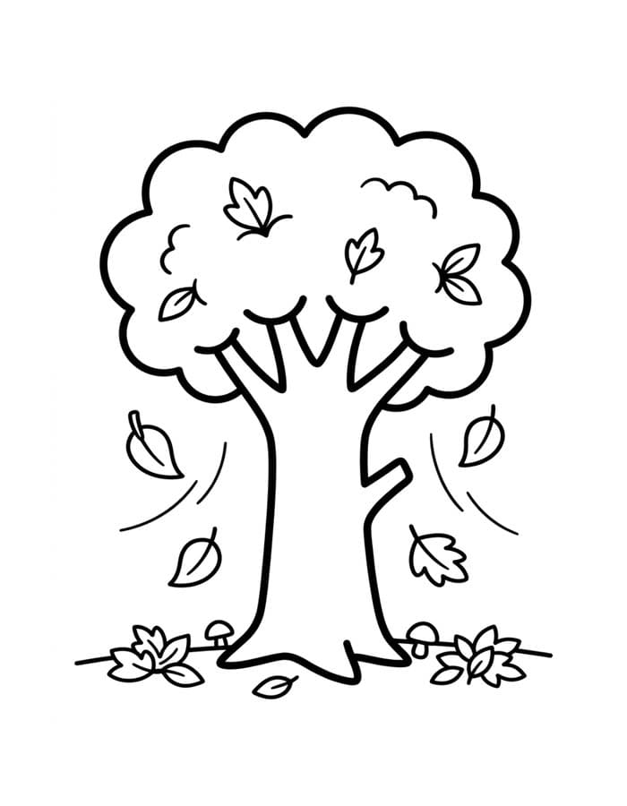 Tekenen Herfstboom gratis basis