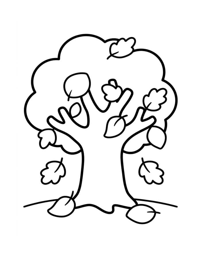 Tekenen Herfstboom voor kinderen